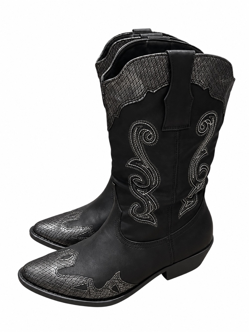 American Rag Black Faux Suede Cowboy Boots Size 7
